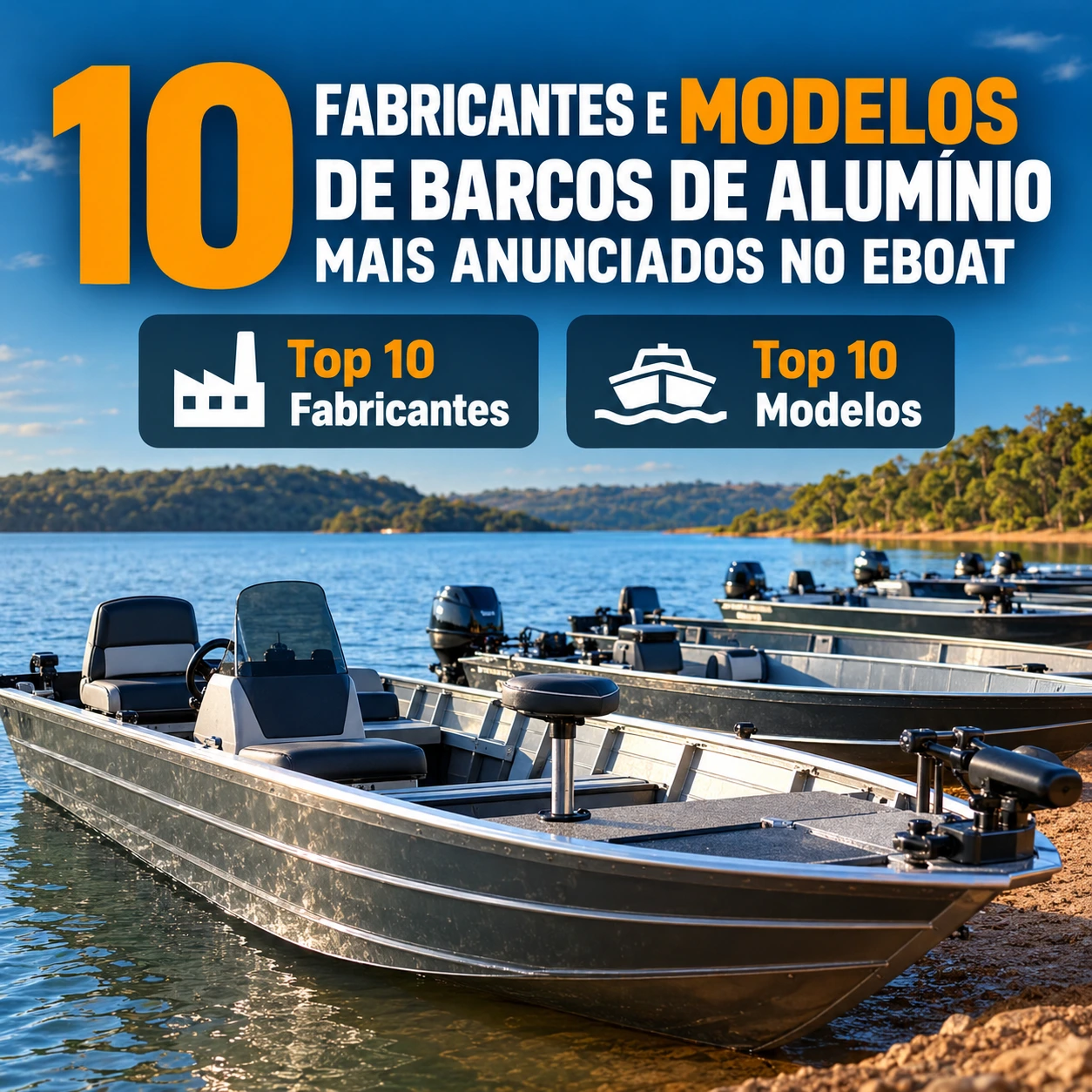 Os 10 fabricantes e modelos de barcos de alumínio mais anunciados no eboat