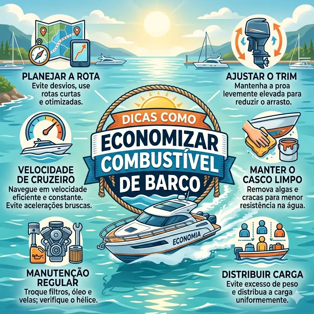 Dicas como economizar combustível de barco