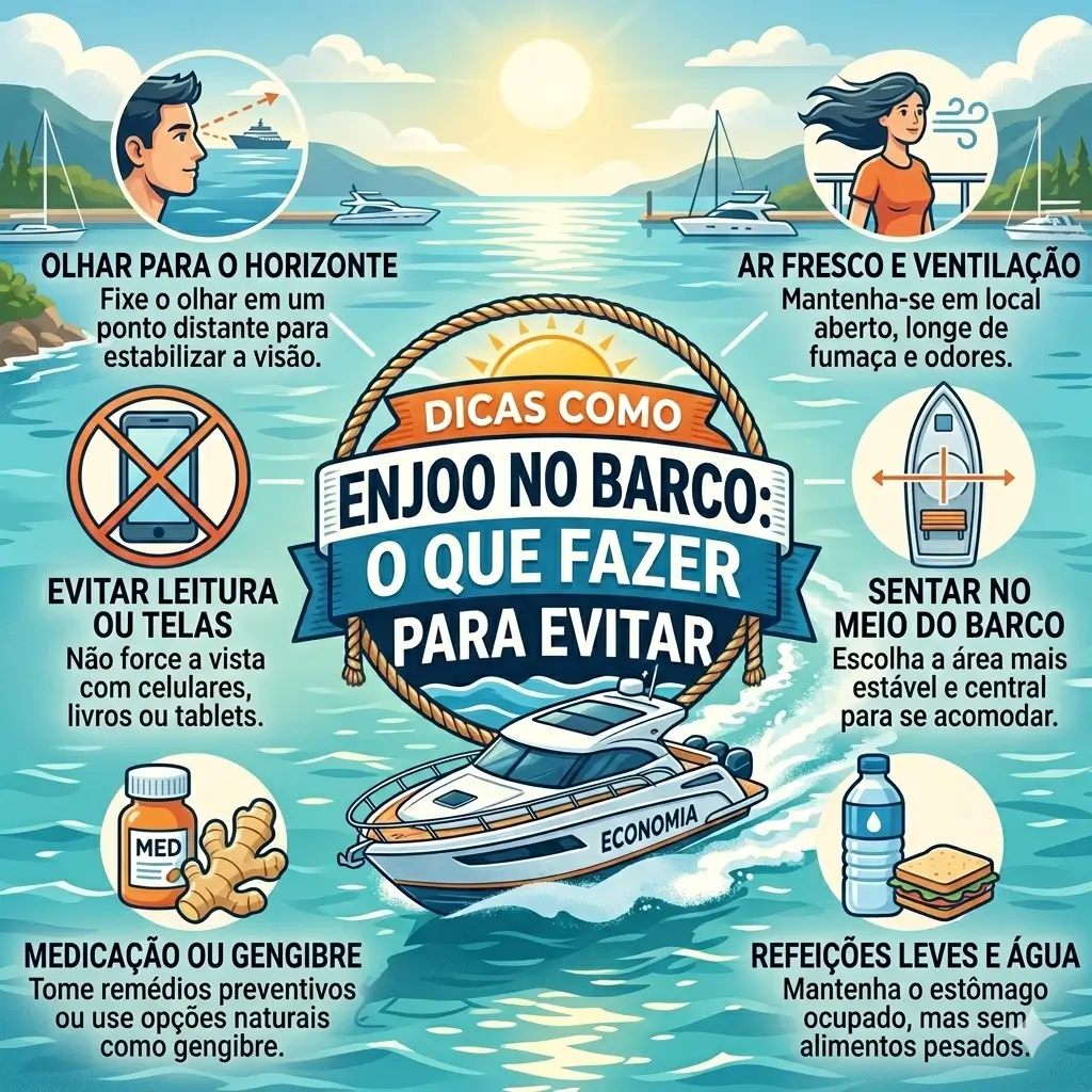 Clique para ver: Enjoo no barco: o que fazer para evitar Enjoo no barco: o que fazer para evitar