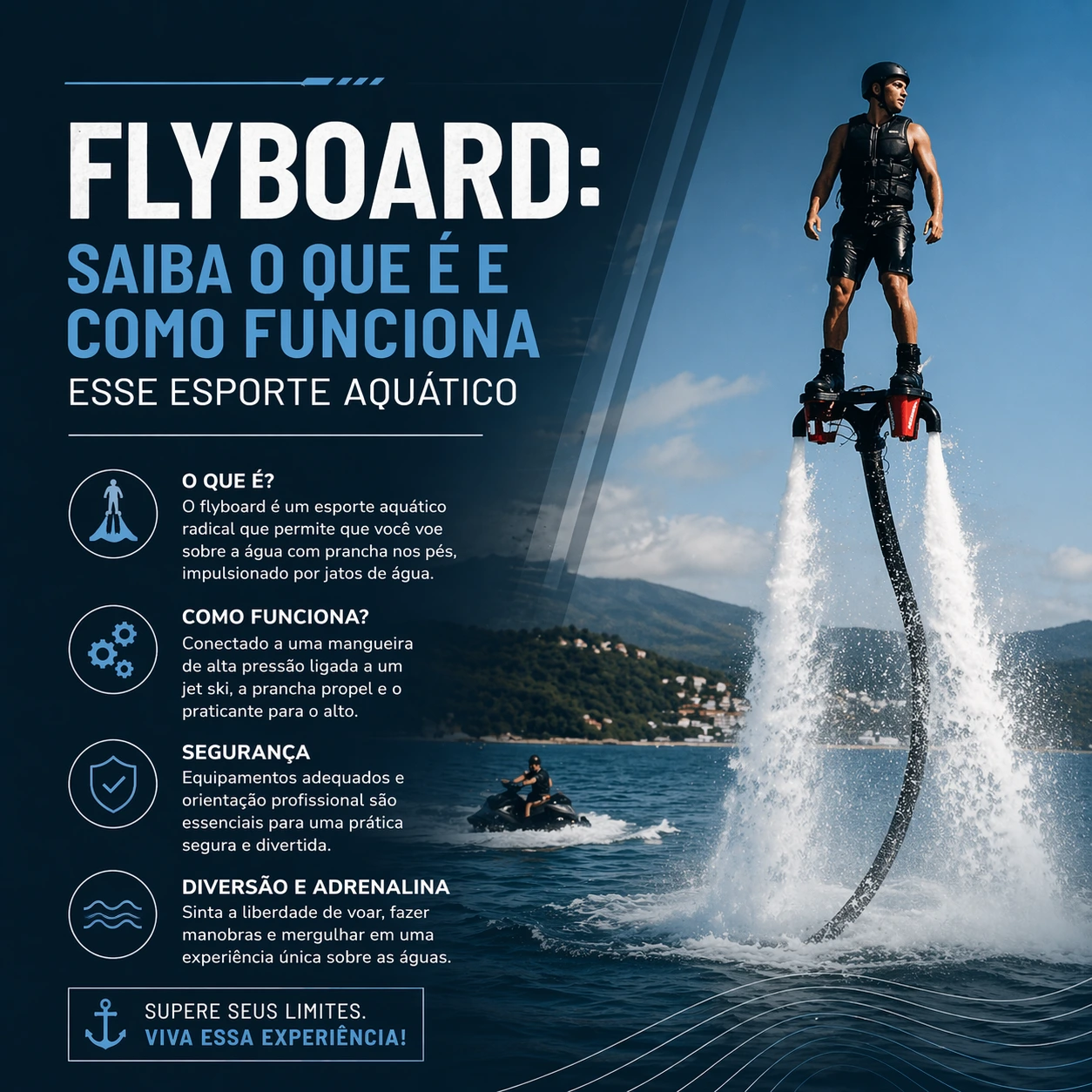 Flyboard: saiba o que é e como funciona esse esporte aquático