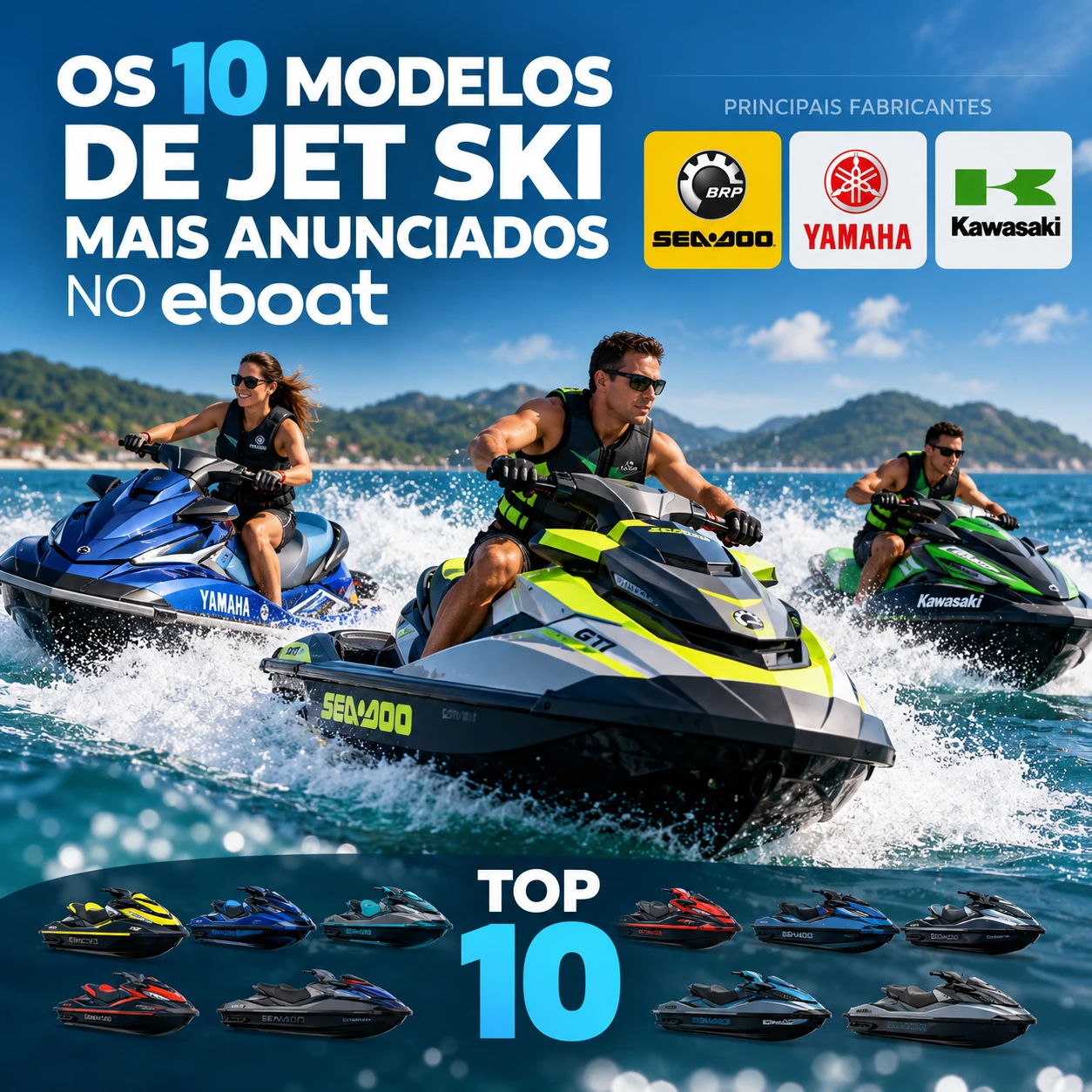 Os 10 modelos de jet ski mais anunciados no eboat