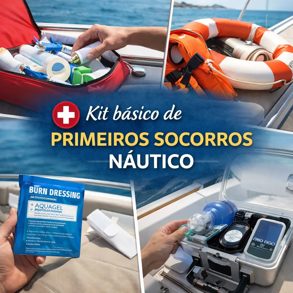 Kit básico de primeiros socorros náutico