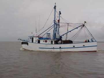 Embarcação pesqueira operando