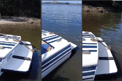 Lancha Esquimar 18 pés em fibra c/ reversor