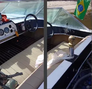 Lancha Esquimar 18 pés em fibra c/ reversor