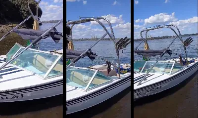 Lancha Esquimar 18 pés em fibra c/ reversor